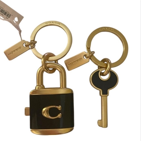 NWT Coach Lock & Key Bag Charm/Key Ring 2 Piece Set - Picture 6 of 11